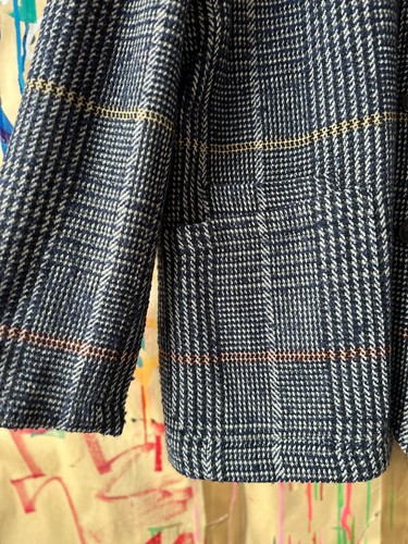 Universal Works - Bakers Jacket - Dogtooth Check - Large - Navy/Blue/Grey - Picture 6 of 6