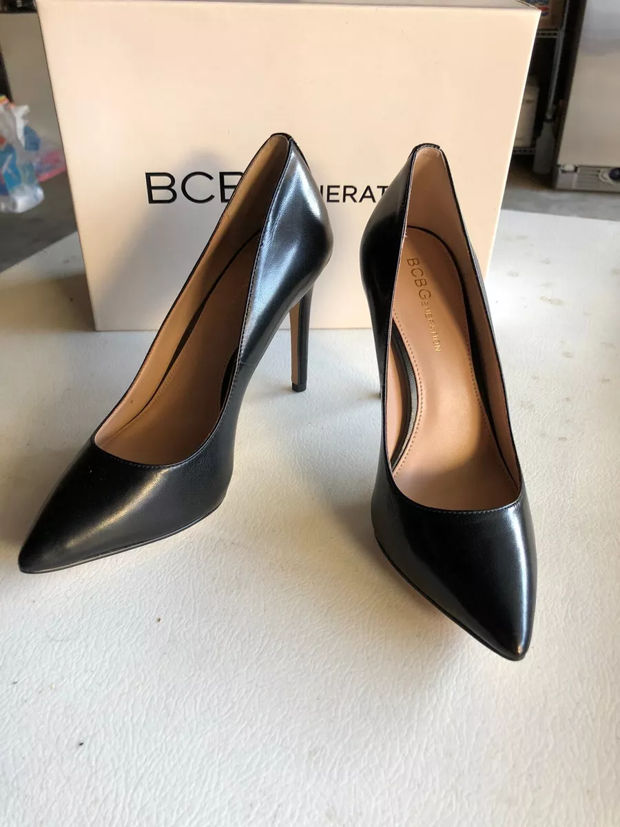 NUEVO CON ETIQUETAS BCBG GENERACI N MUJER ZAPATOS DE SAL N CL SICOS CUERO NEGRO Talla 5.5B