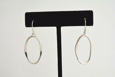JCM Jacmel Mauritius Sterling Silver Drop Dangle Oval Earrings