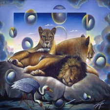 FERJO "THE ROYAL FAMILY" HOLIDAYS SPECIAL L.E. GICLEE ON CANVAS FRAMED 18"x18"