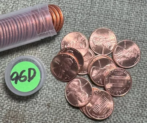 1996-D Lincoln Memorial Cents Roll * Choice to Gem Roll *