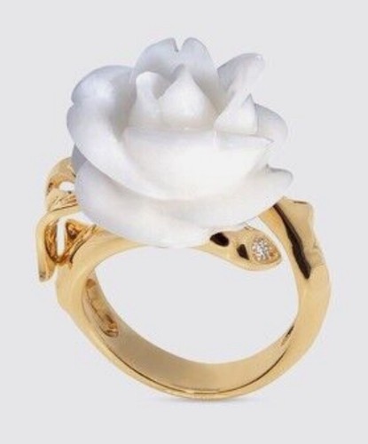 CHRISTIAN DIOR “PRE-CATELAN” WHITE ROSE” RING” US6
