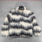 Vintage Willow Ridge Tree Pattern Womens Size M Button Sherpa Fleece Jacket Coat