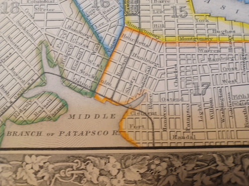Baltimore MB City Plan 1860 Hand Colored Map Plan of Baltimore 9 1/4 x 11 JRR31 - Picture 7 of 13