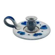 ROWE POTTERY Stoneware Glazed Candlestick 1980s