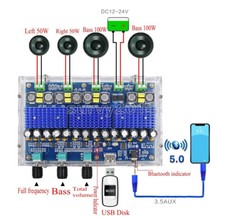 Bluetooth 5.0 TPA3116D2 4 Channel 50Wx2 100Wx2 Digital power amplifier Board