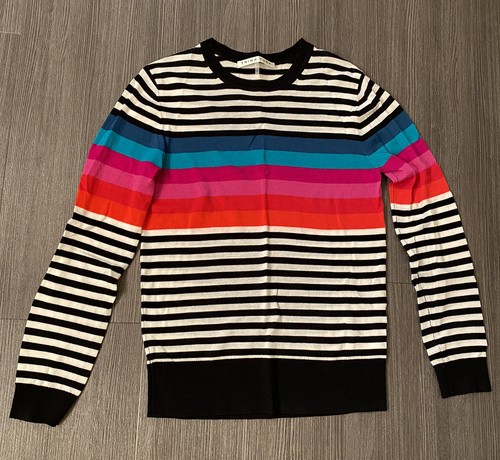 Trina Turk gestreiftes Langarmshirt aus Merinowolle Small