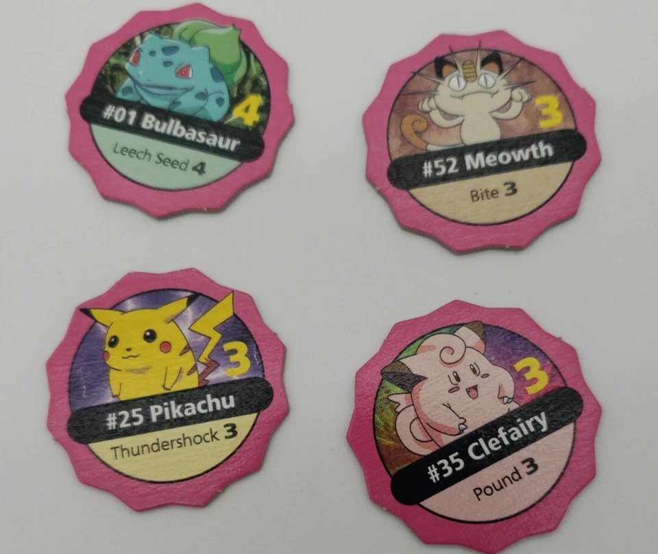 Juego de Mesa Entrenador Maestro Pokémon Piezas de REEMPLAZO - 4 Fichas/Pogs de Inicio ROSA Foto 3 de 4