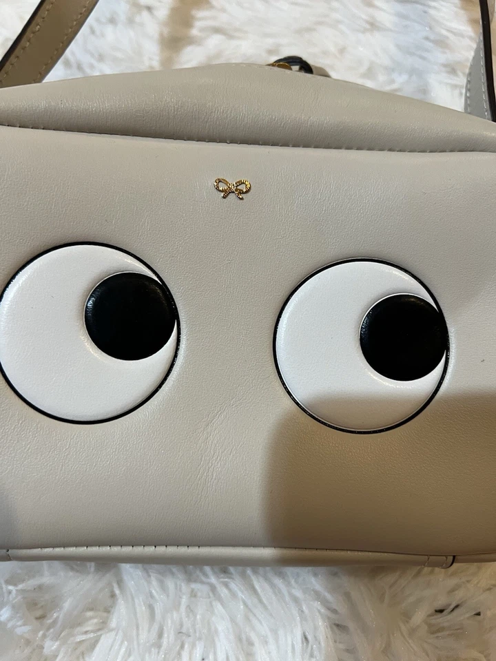 Bolso Bandolera Anya Hindmarch Mini Ojos Cuero Perlado Cremallera Cámara Foto 2 de 4