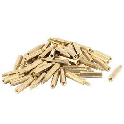 50pcs M3 6+6mm fil mâle femelle entretoise hexagonale laiton vis PCB