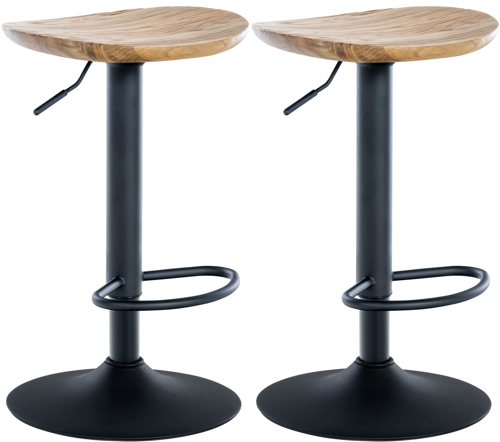 2er Set Barhocker Skelde Höhenverstellbar Fußstütze 360 Tresenhocker Holz