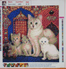 Cat, Kittens Picture Completed Diamond Painting -sealed-ready to frame
