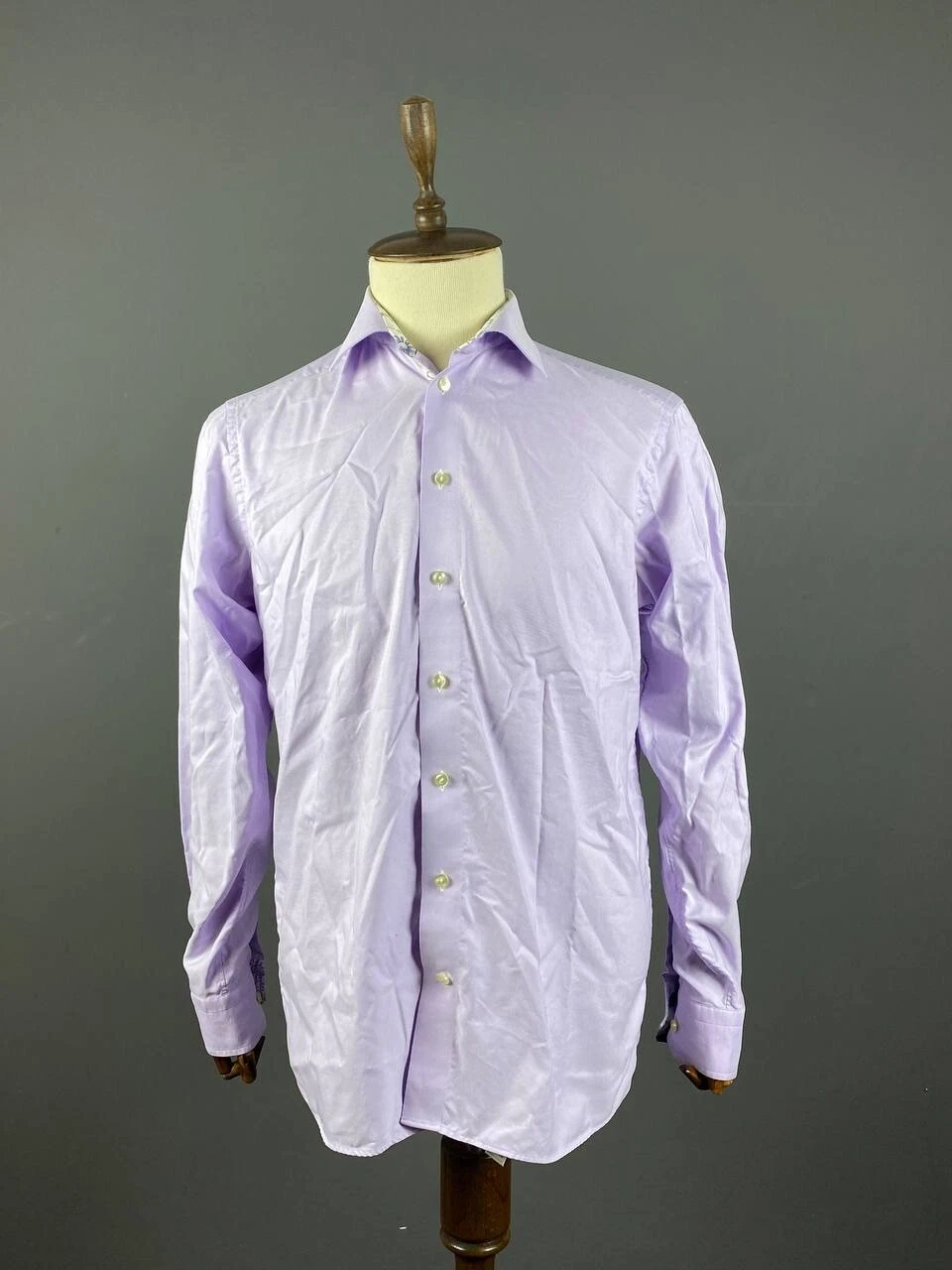 ETON Purple Floral Conteporary Fit Long Sleeve Button Up Dress Shirt Size 42/16