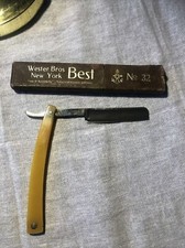 Vintage Walter H. Gable York Pa. New Yorktown Straight Razor & Wester Bros. Box