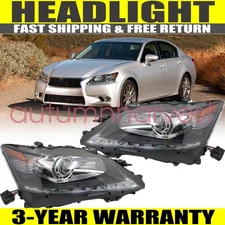 HID w/o AFS LED DRL Projector Headlight L + R For 2013-2015 Lexus GS350 GS450h