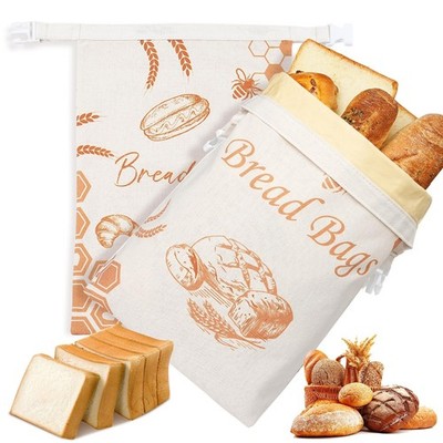 Beeswax Bread Bags for Sourdough(2 Pack), Wax bread bags Large, Brown