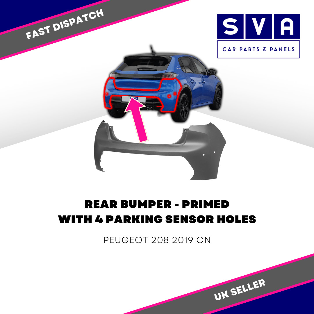 Peugeot 208 2019> Rear Bumper Primed With 4 Pdc - Insurance Approved 164979841T