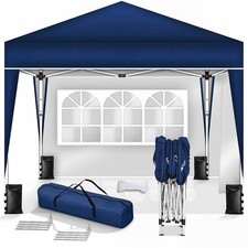 Gazebo pieghevole regolabile in altezza, con borsa, 3x3 m, blu - A