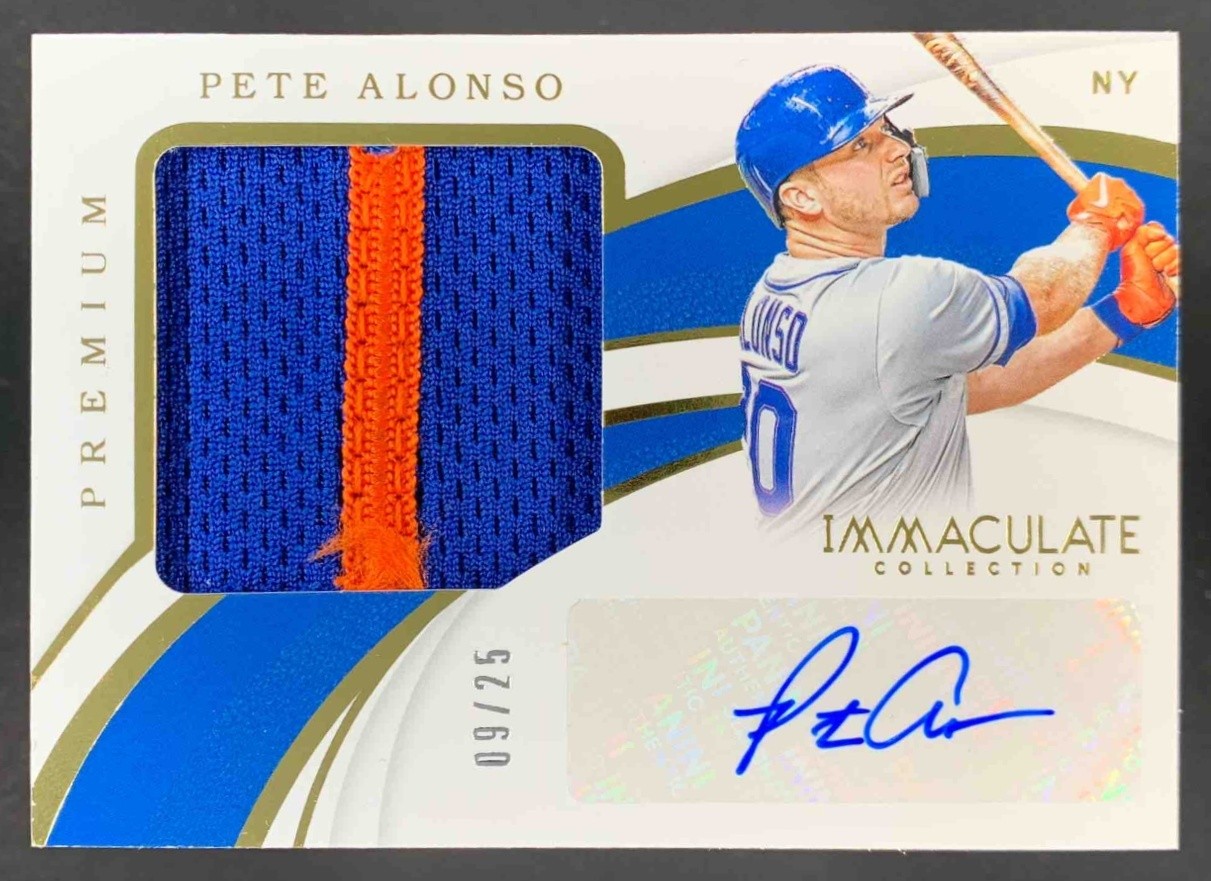 Pete Alonso 2019 Panini Immaculate Premium Patch Auto RC Mets /25