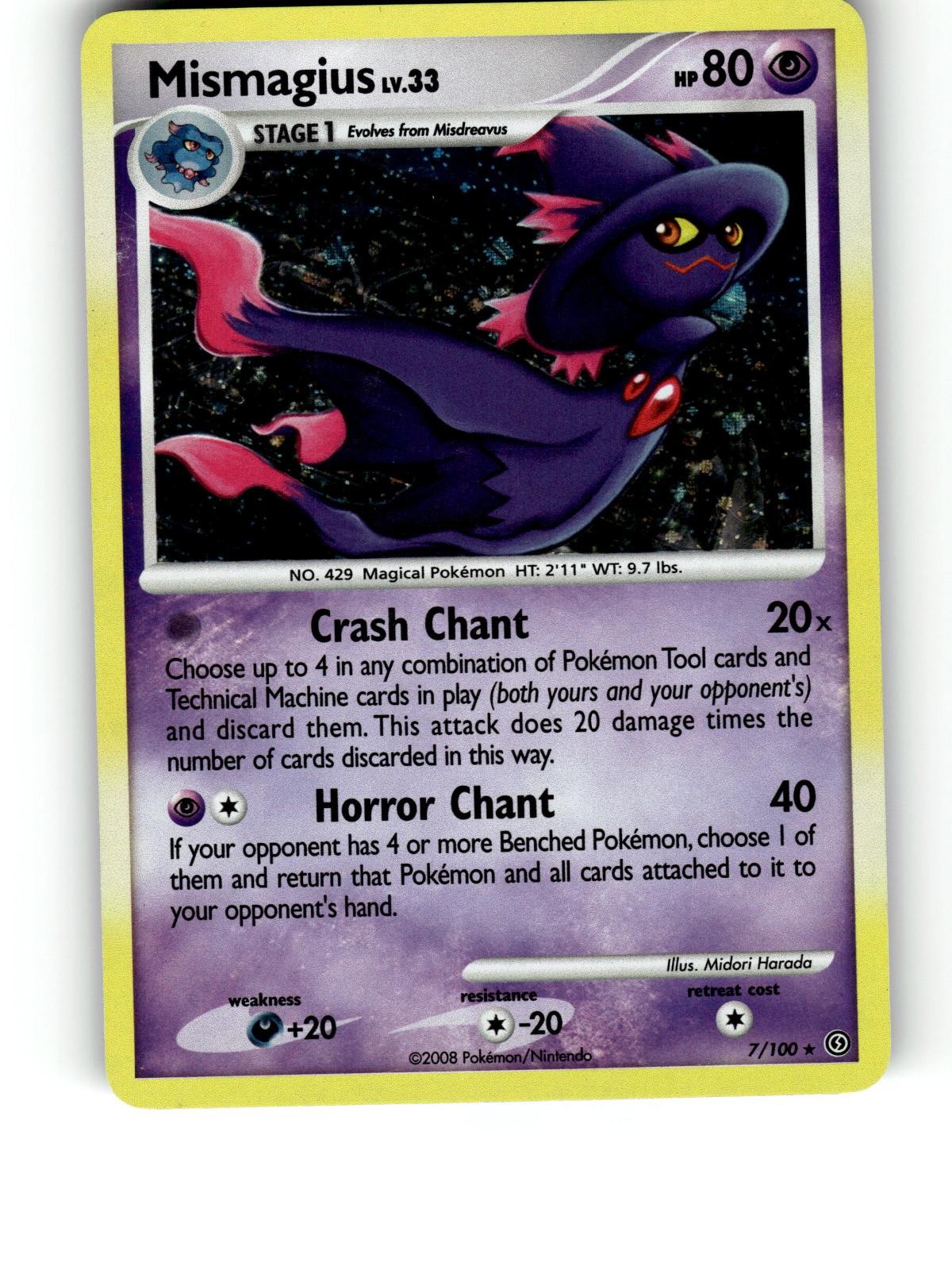Mismagius 7/100 Holo Rare Stormfront Pokemon Near Mint
