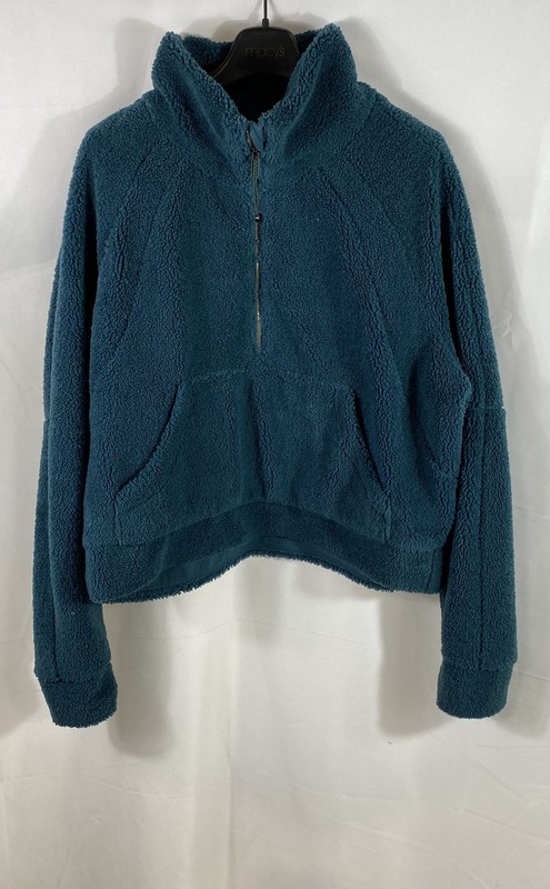 lululemon Women's Scuba Oversized Sherpa Fleece Half Zip Pullover Teal XL/XXL