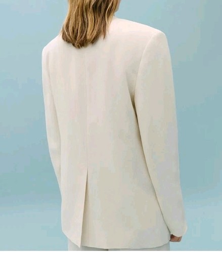 BNWT MANGO X VICTORIA BECKHAM WHITE FORMAL MID LENGTH BLAZER SIZE S UK 8/US 4 - Picture 3 of 4