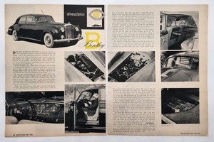 1956 Bentley MCM Original Two Page Print Ad 50s