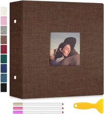 Photo Album Self Adhesive with Picture Display Window, 3-Ring Scrapbook Albums 6