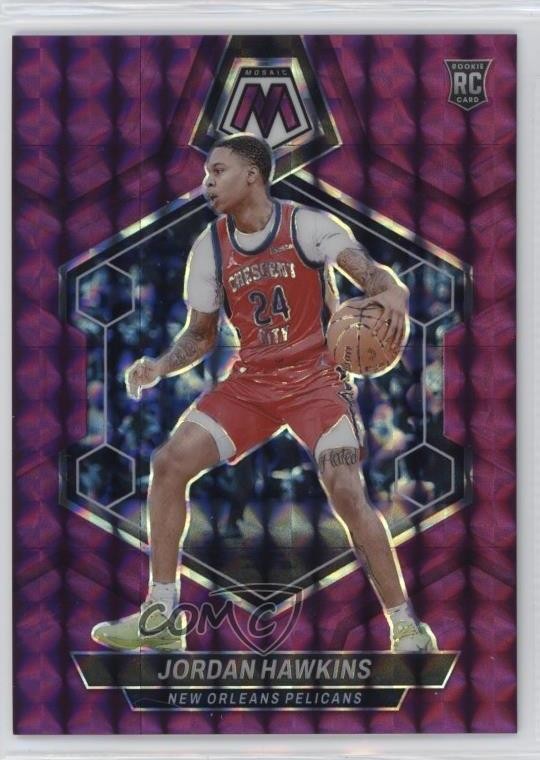 2023 Panini Mosaic Rookies Purple Prizm 93/99 Jordan Hawkins #243 Rookie RC ng3