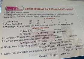 Magic Knight Rayearth - Hikaru, Sega Saturn Stickers W/Reg Card, Missing Foam