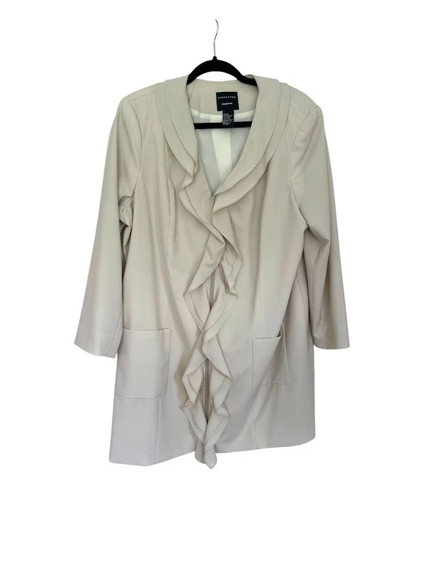 Traje Pantalón Mujer Doncaster Collections 2 Piezas Talla 18 Crema Mezcla Lana Carrera Oficina Foto 2 de 4