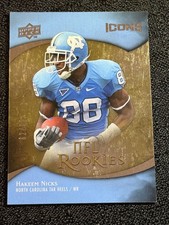 2009 UD Icons NFL Rookies Hakeem Nicks Silver Board /99 (RC) Tar Heels NY Giants