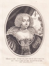 Marie de Bourbon-Montpensier Duchesse Princesse Portrait Kupferstich 1650