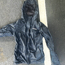 Columbia Men's Black Hooded Lightweight Nylon Windbreaker Jacket Full Zip M