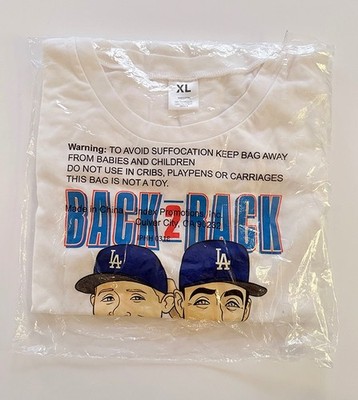 Dodgers Cody Bellinger Corey Seager Back 2 Back Rookie of the Year Tee Size XL
