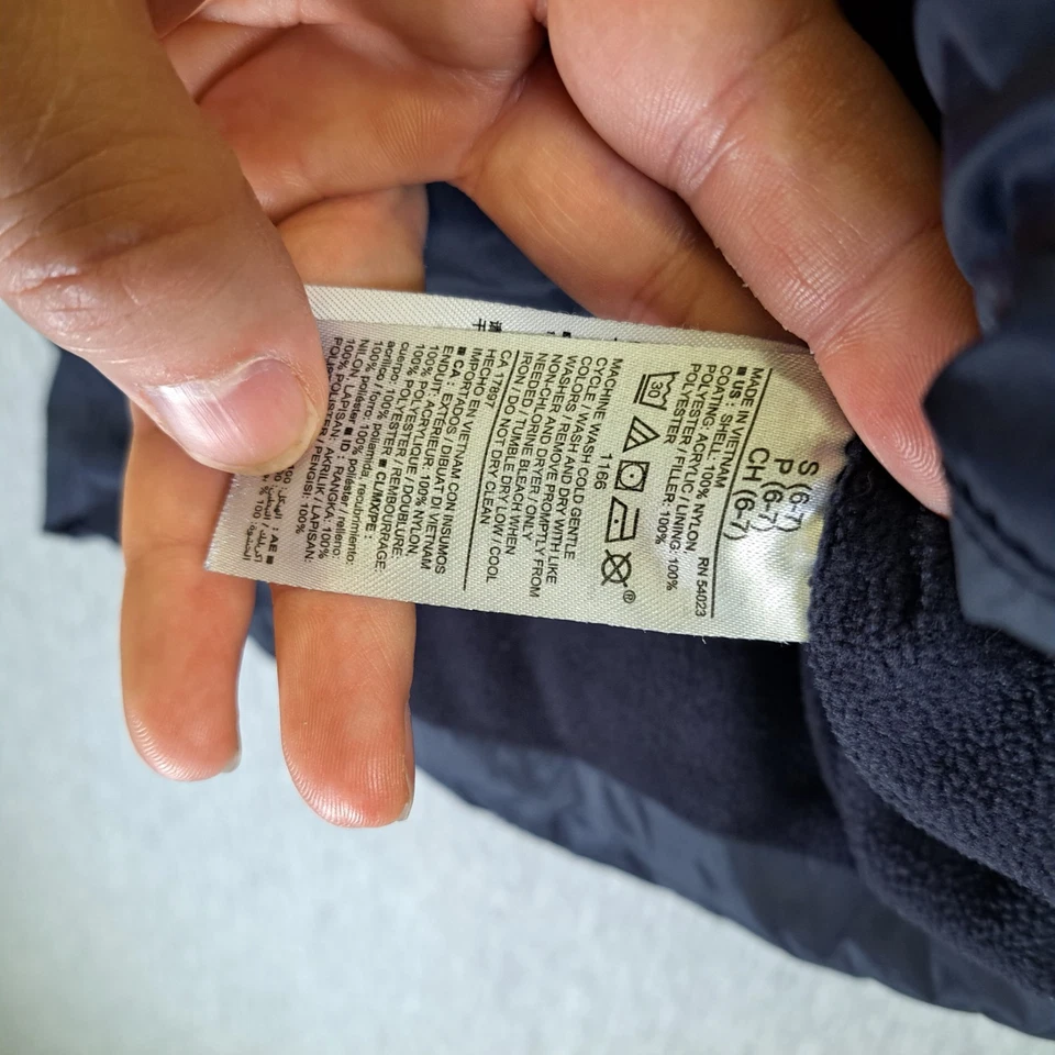 Лот из 2 мальчиков пуховик жилеты разрыв старый темно-синий размер маленький 6/7 многоцветный детский комплект на молнии - Изображение 4 из 4