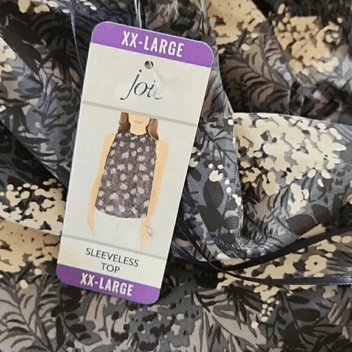 NWT Joie Sleeveless Top Baltic Print Floral Smocked Blouse High Neck Flowy XXL - Picture 8 of 9