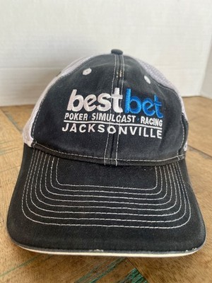 Best Bet Poker Racing Black Hat Fitted Ahead Adult Size S/M Hat Baseball Cap