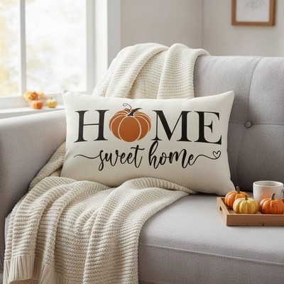 Elegant 12x20 Inch Fall Pillow Covers - Pumpkin Design for Cozy Decor