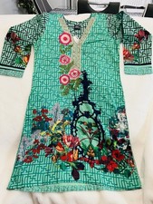 Pakistani Three Pieces Embroidered Kameez Shalwar And Dupatta Dress.Size Medium