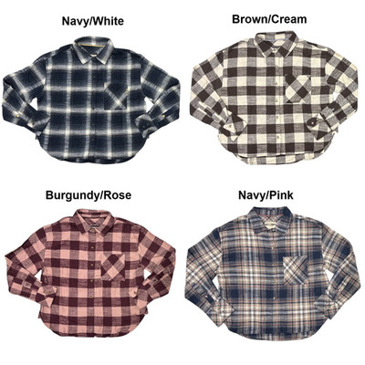 Scotch & Soda Women's Button Up Brushed Cotton Collared Flannel Top