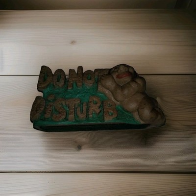 1973 Russ Berrie Figurine Caveman Paper Weight Do Not Disturb Piece 509