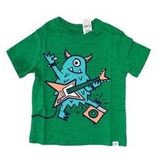 NWT GAP Toddler Green W/Monster Rock N' Roll Graphic Crewneck T-Shirt - SIZE 5T