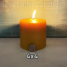 4" x 4" Beeswax Pillar Candles