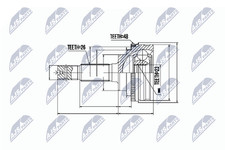 NTY NPZ-TY-016 Jeu de joints, arbre de transmission pour TOYOTA