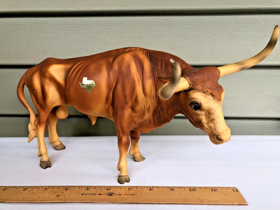 Vintage Johnson City Texas Souvenir 1960's Breyer Texas Longhorn Bull No USA