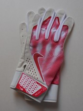 Nike Alpha Select Text Batting Gloves Adult Unisex White/White/University Red L