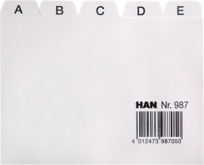 HAN Leitkarte Leitregister, Karteiregister, Register A - Z, Für Karteibox, Karte