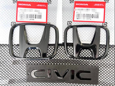3pcs 2006-2015 Fit For Honda Civic Sedan Frontrear Emblem H Civic Badge Black