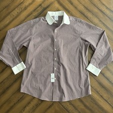 Brooks Brothers Dress Shirt Men 16.5-34 Red Checker Regent Fit Preppy NWT 118